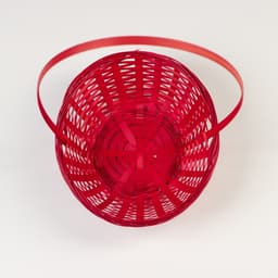Корзина плетёная, бамбук, d=19xH5 см, красный