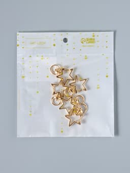 Карабин металлический «Звезда», 34×24 мм / 8×2.2 мм, 5 шт., под золото