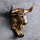 Крючок декоративный «Бык», декор настенный под бронзу, 7×10×12 см
