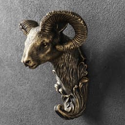 Крючок декоративный «Баран», декор настенный под бронзу, 8×10×13 см