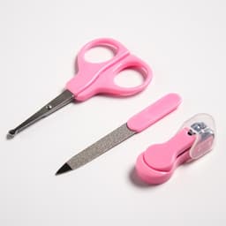 Детский маникюрный набор: ножницы, книпсер, пилка, розовый