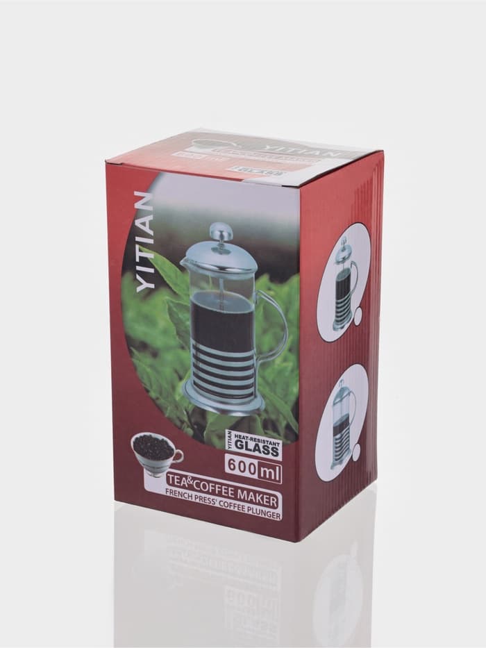 Френч-пресс стеклянный Доляна «Фараон», 600 мл, 14×11×21.5 см