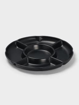 Менажница «Чёрный Восток», 5 секций, пластик, 25×2.5 см, диаметр центра 11 см, чёрная