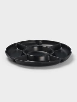 Менажница «Чёрный Восток», 5 секций, пластик, 25×2.5 см, диаметр центра 11 см, чёрная