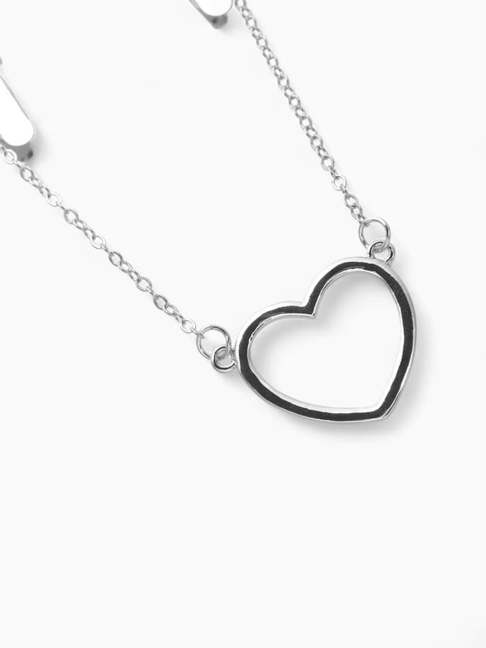 Зажим для кардигана «Сердечко», на цепочках, цвет серебро