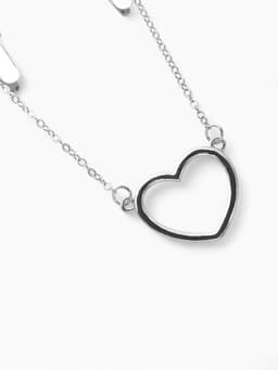 Зажим для кардигана «Сердечко», на цепочках, цвет серебро