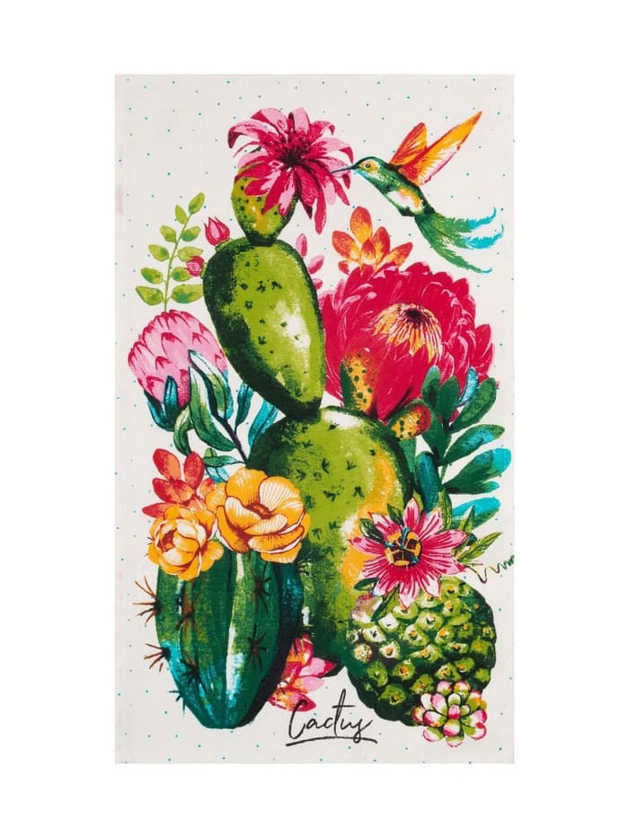 Кухонное полотенце «Доляна. Кактусы», 35×60 см, 100% хлопок, 160 г/м²