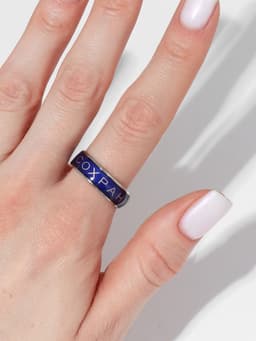 Кольцо с надписью «Спаси и сохрани», размер МИКС, цветные в серебре