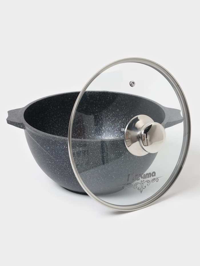 Казан Мечта «Гранит Star», 4 л, литые ручки, антипригарное покрытие, стеклянная крышка, литой алюминий, тёмно-синий