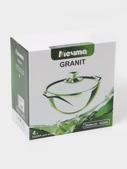 Казан Мечта «Гранит Star», 4 л, литые ручки, антипригарное покрытие, стеклянная крышка, литой алюминий, тёмно-синий