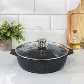 Жаровня Мечта «Гранит Star», 4 л, d=30 см, стеклянная крышка, антипригарное покрытие, серая