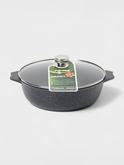 Жаровня Мечта «Гранит Star», 4 л, d=30 см, стеклянная крышка, антипригарное покрытие, серая