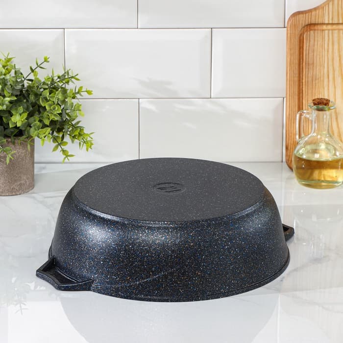 Жаровня Мечта «Гранит Star», 4 л, d=30 см, стеклянная крышка, антипригарное покрытие, серая