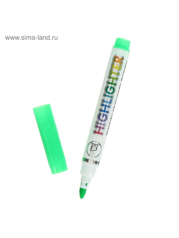 Маркер-текстовыделитель, скошенный наконечник, узел 4 мм, зелёный