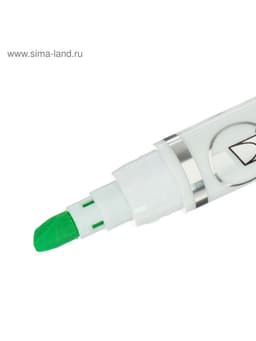 Маркер-текстовыделитель, скошенный наконечник, узел 4 мм, зелёный