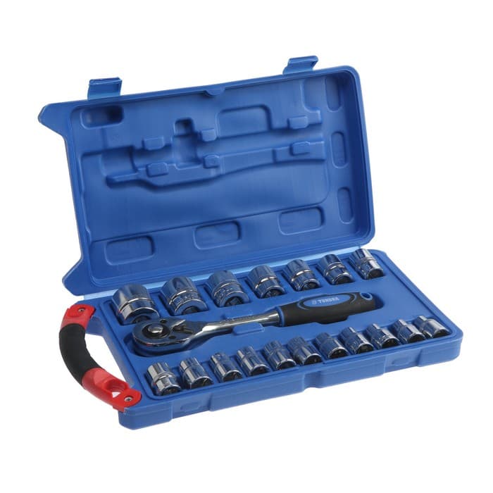 Набор инструментов в кейсе ТУНДРА, автомобильный, 1/2", 19 предметов