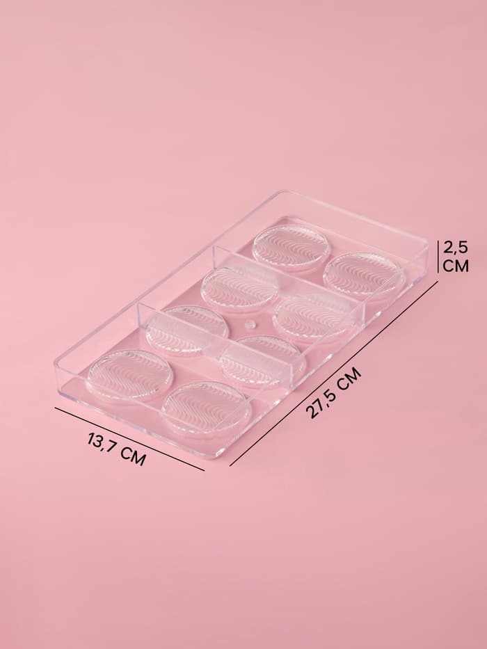 Форма для шоколада KONFINETTA «Круг», 27.5×13.7×2.5, 8 ячеек (d=5.5 см), пластик, прозрачная