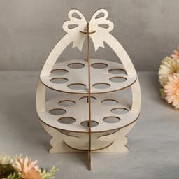 Подставка для яиц Доляна «Пасхальное Яйцо», 16 ячеек, 2 яруса, 30×21 см, дерево