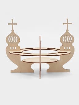 Подставка для яиц и кулича пасхальная Доляна, 8 ячеек, 26×21 см, дерево