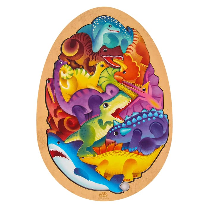 Головоломка «Мир динозавров», 12 деталей