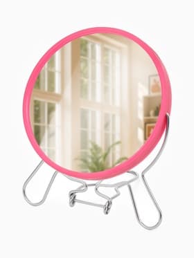 Зеркало настольное, с увеличением х2, круглое, настенное, двустороннее, 13.5×15 см, (d=11.5 см), МИКС