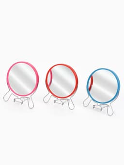 Зеркало настольное, с увеличением х2, круглое, настенное, двустороннее, 13.5×15 см, (d=11.5 см), МИКС