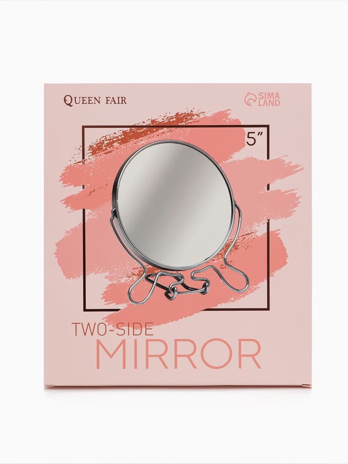 Зеркало настольное, с увеличением х2, круглое, настенное, двустороннее, 13.5×15 см, (d=11.5 см), МИКС