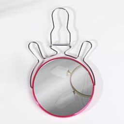 Зеркало настольное, с увеличением х2, круглое, настенное, двустороннее, 13.5×15 см, (d=11.5 см), МИКС