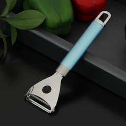 Овощечистка Доляна Lagoona, 19 см, нержавеющая сталь, голубая