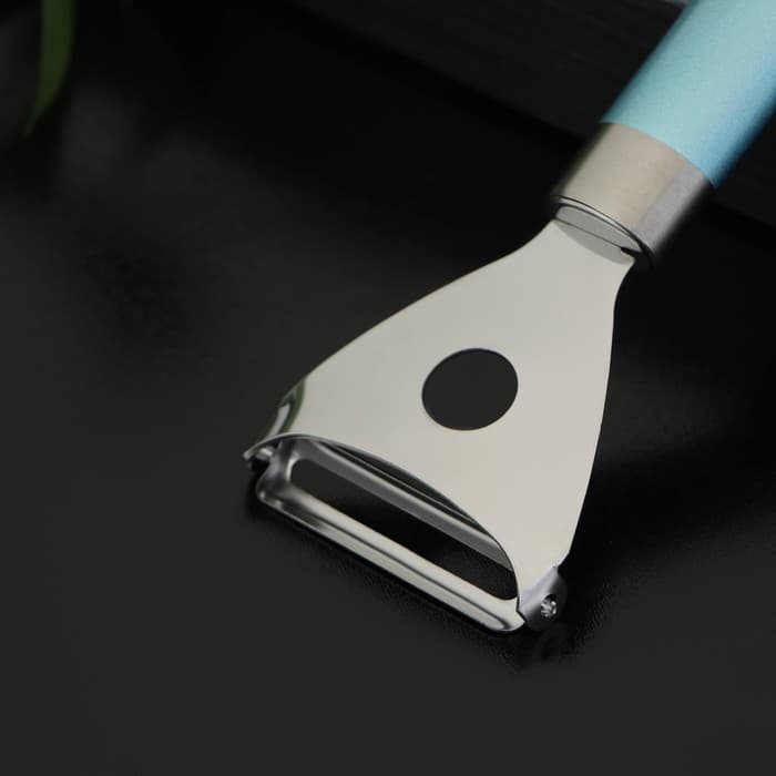 Овощечистка Доляна Lagoona, 19 см, нержавеющая сталь, голубая