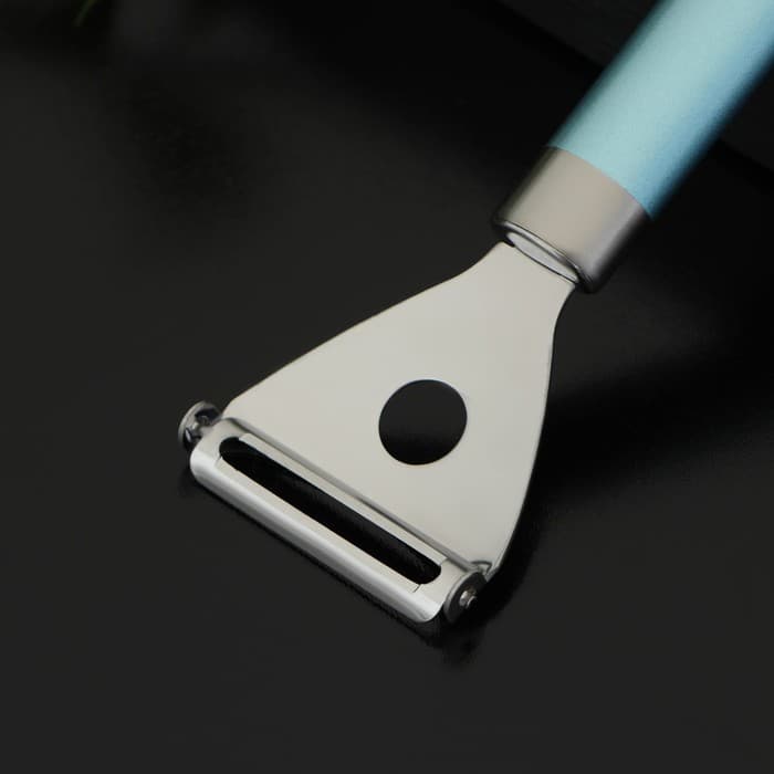 Овощечистка Доляна Lagoona, 19 см, нержавеющая сталь, голубая