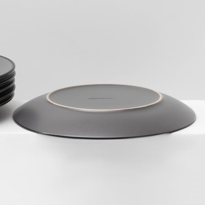 Набор тарелок Доляна «Ваниль», 18 предметов: 6 тарелок d=19 см, 6 тарелок d=27 см, 6 мисок d=19 см, керамика, серый