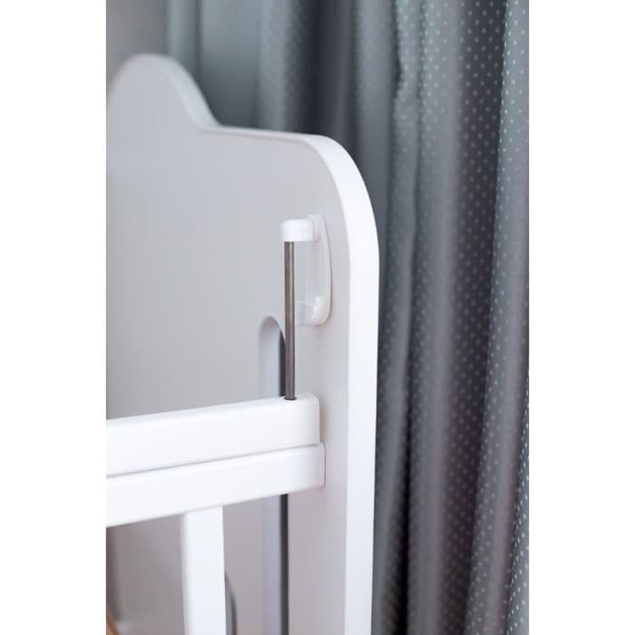 Кровать детская Sweet Bear, колесо-качалка, белый, 1200×600