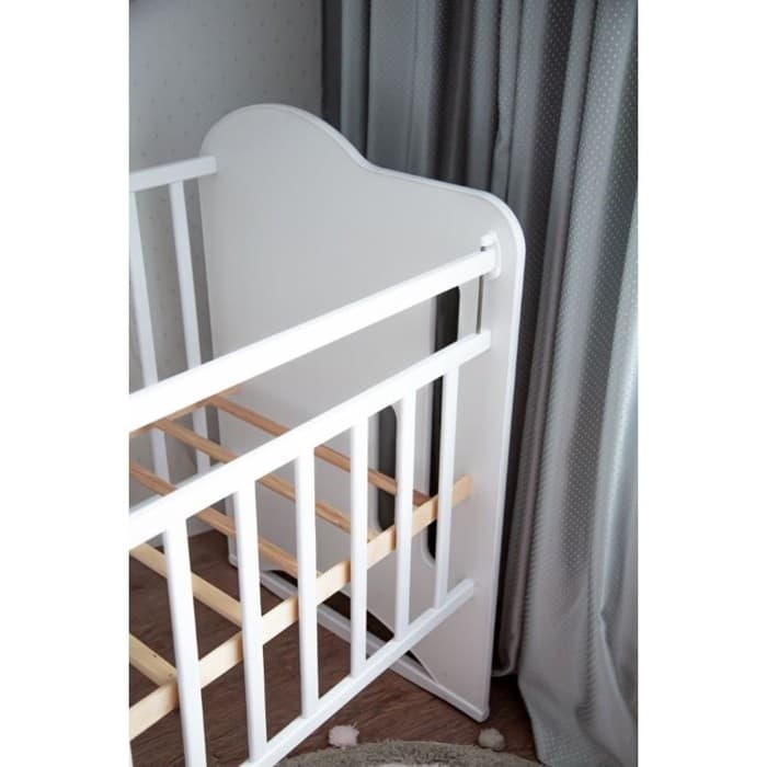 Кровать детская Sweet Bear, колесо-качалка, белый, 1200×600