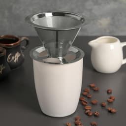 Воронка-дриппер V60 для заваривания кофе «Пуровер», 10×6 см, 304 сталь