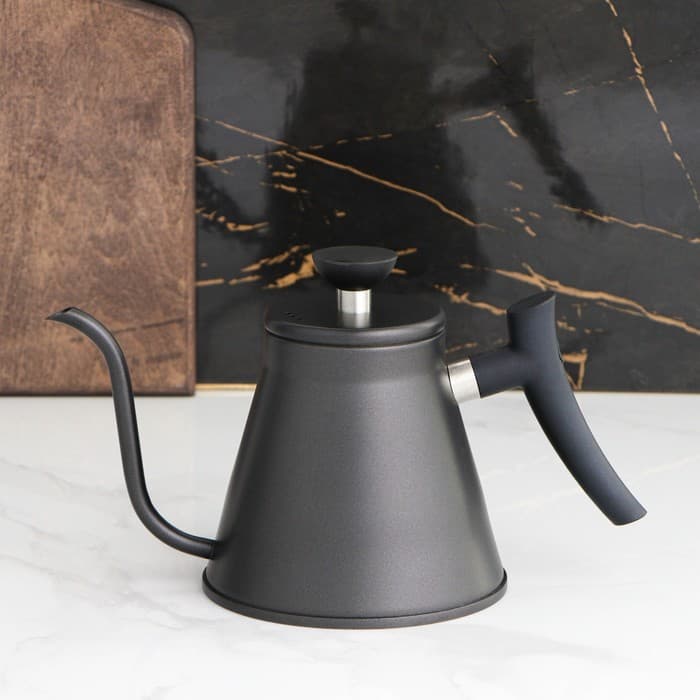 Кофейник «Пуровер», 1.2 л, 304 сталь, с длинным носиком, нержавеющая сталь, чёрный