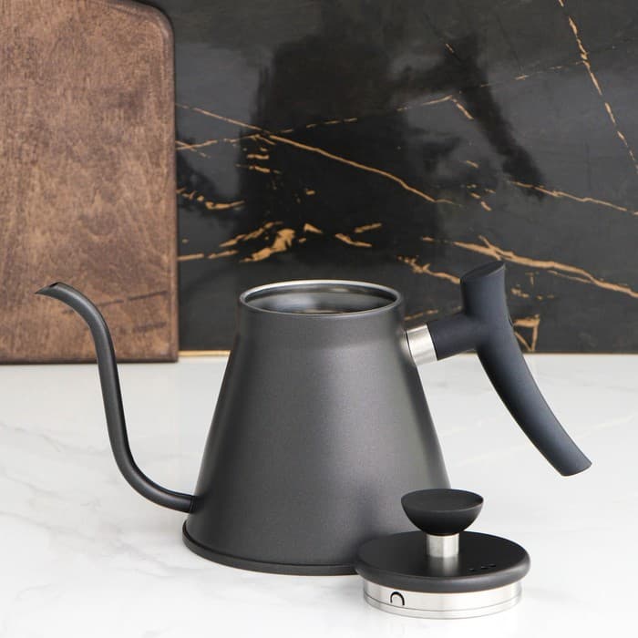 Кофейник «Пуровер», 1.2 л, 304 сталь, с длинным носиком, нержавеющая сталь, чёрный