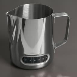 Молочник питчер, 600 мл, с индикатором температуры, нержавеющая сталь, 304 сталь, хромированный