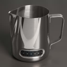 Молочник питчер, 600 мл, с индикатором температуры, нержавеющая сталь, 304 сталь, хромированный