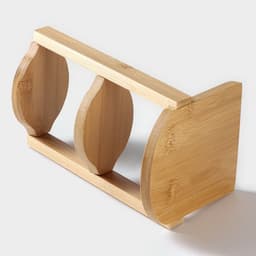 Банки для сыпучих BellaTenero, 150 мл, с ложками, на бамбуковой подставке, фарфор, белые