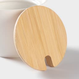 Банки для сыпучих BellaTenero, 150 мл, с ложками, на бамбуковой подставке, фарфор, белые