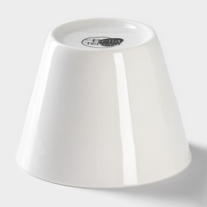 Банки для сыпучих BellaTenero, 150 мл, с ложками, на бамбуковой подставке, фарфор, белые