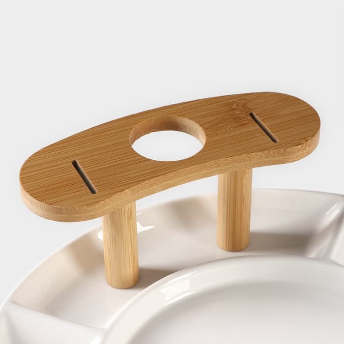 Набор для канапе и нарезки BellaTenero, 8 предметов: блюдо d=29.8 см, доска для нарезки, 2 ножа, 4 шпажки, фарфор, белый