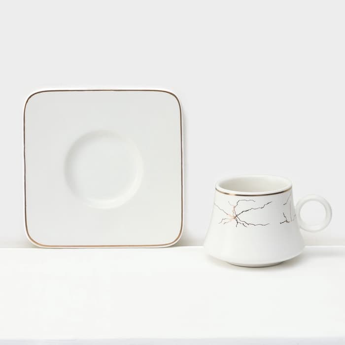 Набор кофейный «Мейси», 12 предметов: 6 чашек 100 мл, 6 блюдец d=11 см, керамика, белый