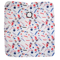 Пеньюар парикмахерский, белый, синий, красный