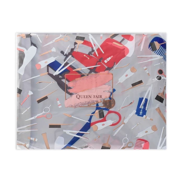 Пеньюар парикмахерский, белый, синий, красный