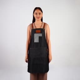 Фартук парикмахерский QF, джинсовый, с карманом, чёрный