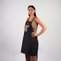 Фартук парикмахерский QF, джинсовый, с карманом, чёрный