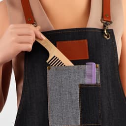 Фартук парикмахерский QF, джинсовый, с карманом, чёрный