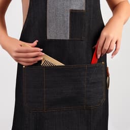Фартук парикмахерский QF, джинсовый, с карманом, чёрный